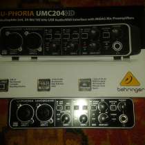 Продаю звуковая карта - behringer umc 204 hd 720 Частотный д, в Севастополе