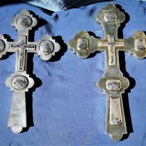Пара старинных напрестольных крестов. Серебро «84». XIХ век, в Санкт-Петербурге