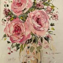 Картина маслом Цветы мастихином, в Москве