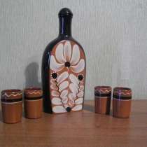Графин + 4 стаканчика, керамика, глазурь, 300 руб, в г.Луганск