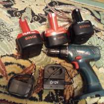 Шуруповёрт Bosch. 3шт АКБ, в Верхней Пышмы