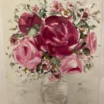 Картина маслом Цветы мастихином, в Москве