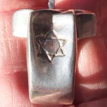 Серебряный перстень иудаика, камень муассанит полкарата, в Ставрополе