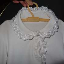 Школьная белая блуза из хлопка с шитьем на дев 7 8 9 10 лет, в Ставрополе
