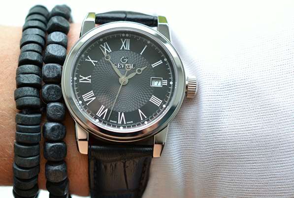 Роскошные часы Gevril Swiss Made, сапфир, застежка-бабочка в Рязани фото 4