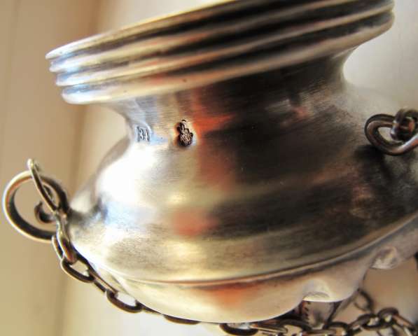 Изящная старинная лампада с цепью из серебра в Санкт-Петербурге фото 10
