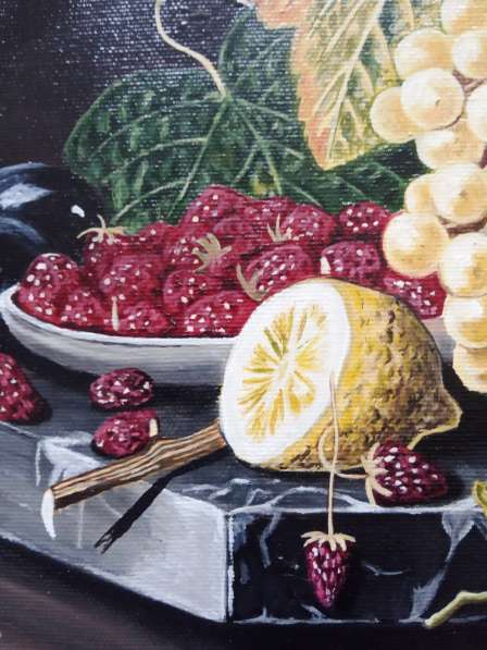 Картина "Натюрморт с фруктами" (холст. масло, 30х40 см) в фото 4