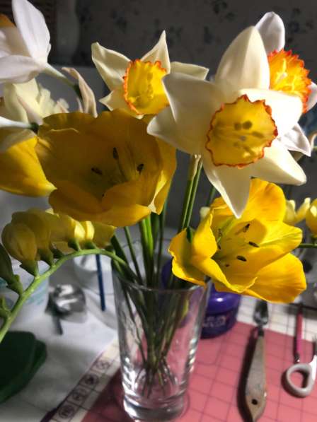 Цветочные букеты сделаные из холодного фарфора