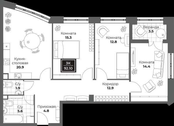 1-2-3к квартиры в Москве и МО (новостройки) в Москве фото 16