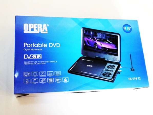 9,5" DVD Opera NS-998 Портативный DVD-проигрыватель с Т2 TV в фото 5