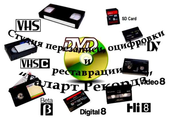 Оцифровка и проявка кино 8 мм, аудио и видеокассет vhs