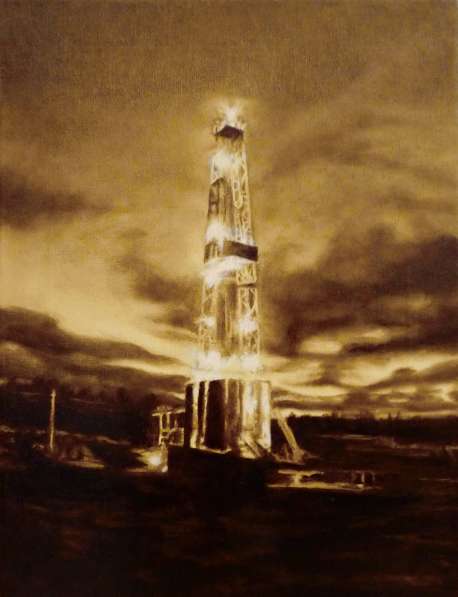 Картина нефтью "Восход на буровой"