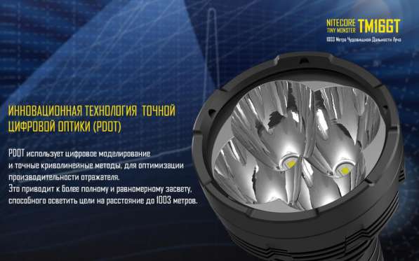 NiteCore Яркий поисковый фонарь на четырех диодах - NiteCore TM16GT в Москве