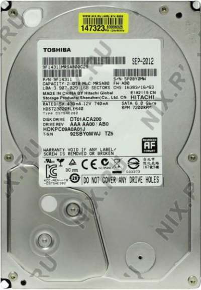 жесткий диск Toshiba 2000GB DT01ACA200