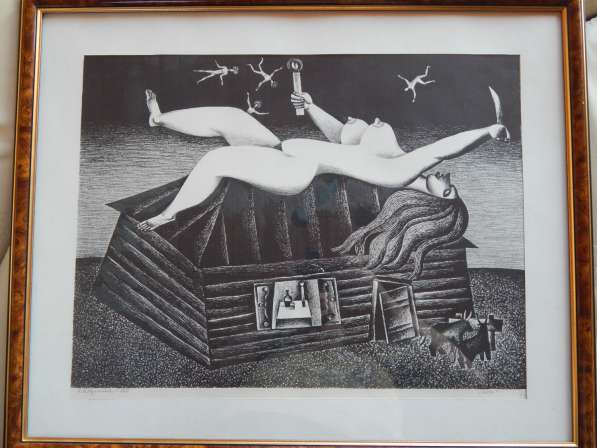 Автолитография, «Ночь» 39x51,5, 1976 г. Кулинич Анатолий