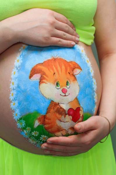 Пузи арт. Рисунки на животиках беременных - боди арт в Томске