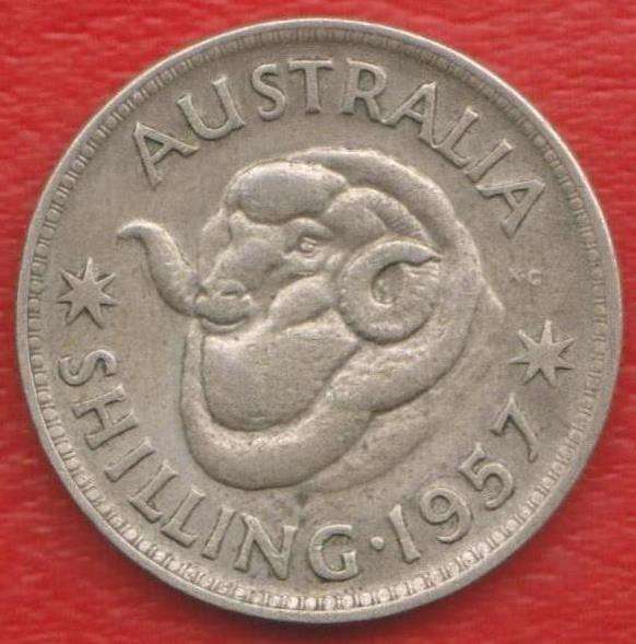 Австралия Шиллинг 1957 г. серебро