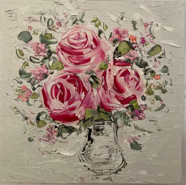 Картина маслом Цветы мастихином