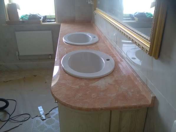 Столешницы для ванных из натурального камня мрамор гранит в Жуковском фото 16