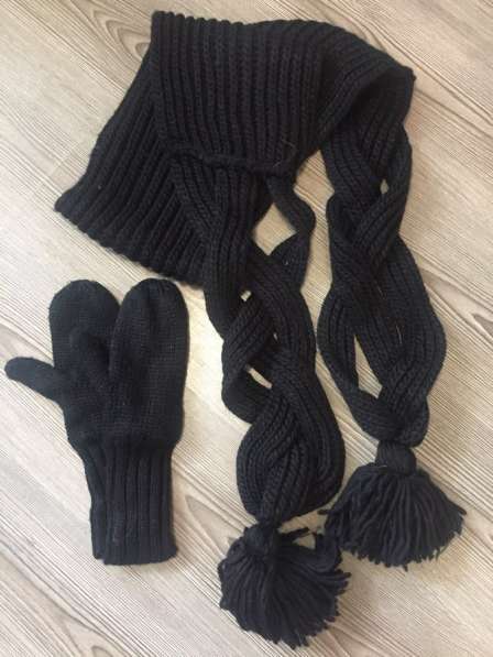 Комплект шарф+варежки