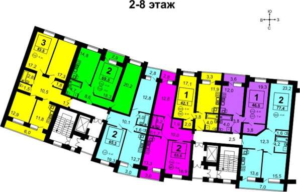 Продам двухкомнатную квартиру в Тверь.Жилая площадь 77,40 кв.м.Этаж 8.Есть Балкон. в Твери фото 16