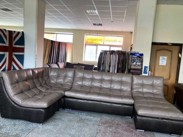 Модульный угловой кожаный диван в Москве фото 3