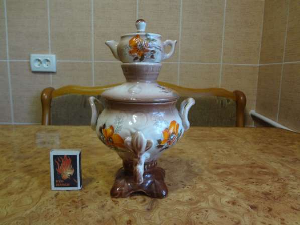 Керамический самовар с чайником декоративный