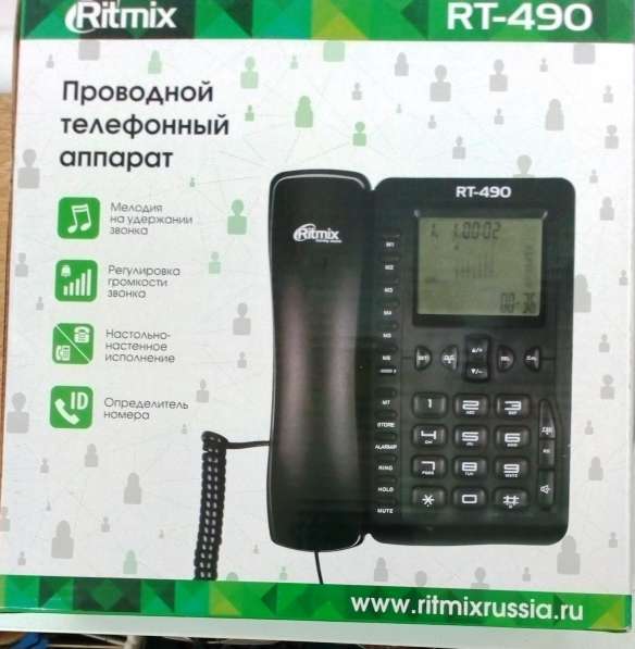 Телефон проводной Ritmix RT-490 (новый) с АОН