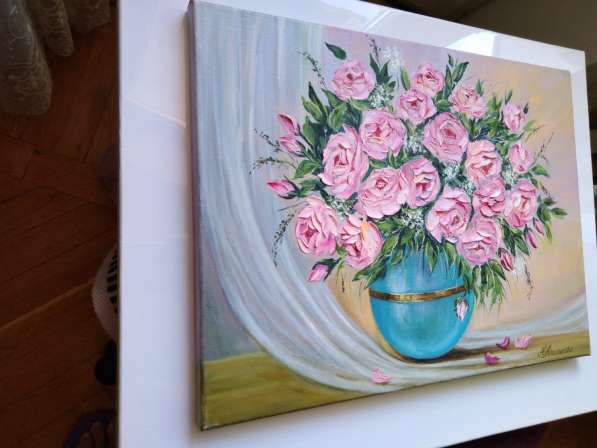Картина маслом "Розы в вазе." в Ростове-на-Дону фото 6