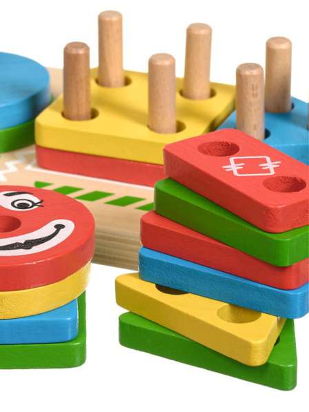 Сортер Клоун, деревянная игрушка геометрик+Шнуровка в фото 7