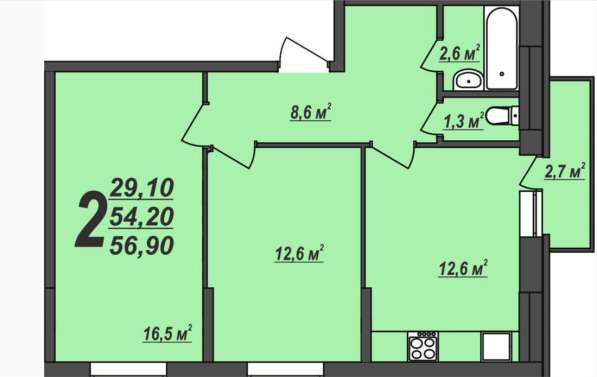 Продам двухкомнатную квартиру в Тверь.Жилая площадь 56,90 кв.м.Этаж 12. в Твери фото 27