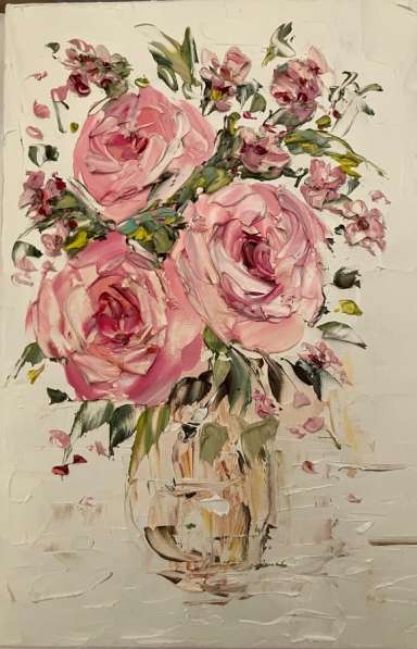 Картина маслом Цветы мастихином