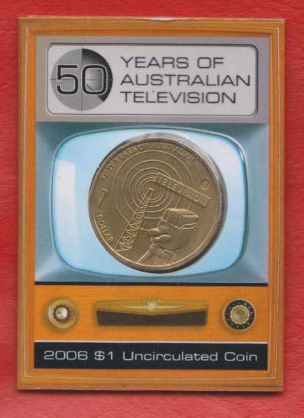 Австралия 1 доллар 2006 г. 50 лет австралийскому телевидению