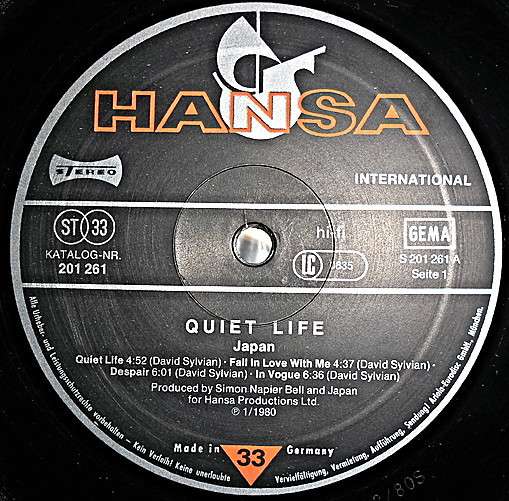 Пластинка виниловая Japan ‎– Quiet Life в Санкт-Петербурге фото 3