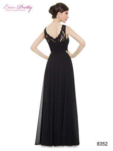 Черное платье с кружевным лифом S/08 "Ever-Pretty" Артикул: HE08352BK в Южно-Сахалинске фото 9