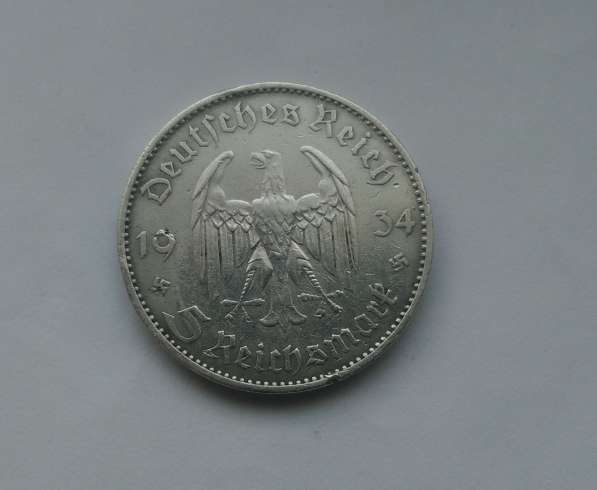 5 марок 1934 г.Третий Рейх Кирха (серебро) в 