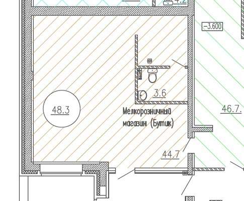 Помещение свободного назначения, 33 м^2