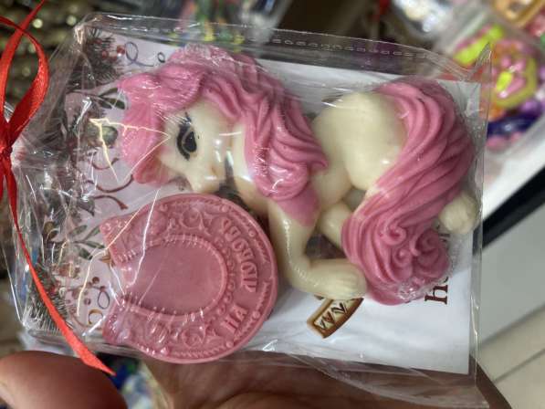 Мыло лошадка, подковка и новогодняя открытка