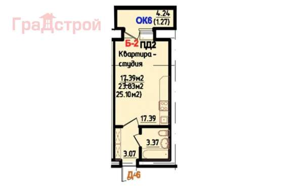 Продам однокомнатную квартиру в Вологда.Жилая площадь 25,10 кв.м.Этаж 6.Дом кирпичный. в Вологде фото 3