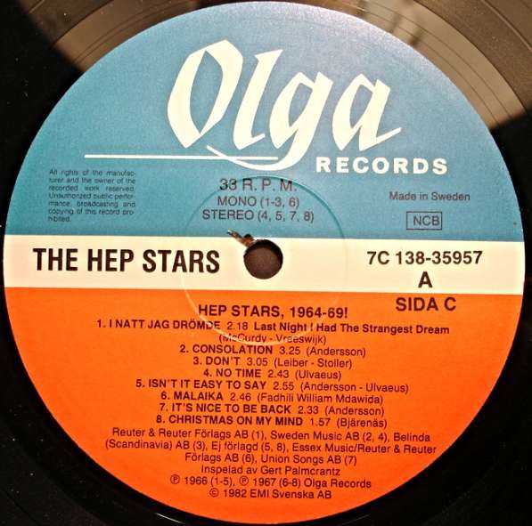 Пластинка виниловая The Hep Stars ‎– Hep Stars, 1964-69! в Санкт-Петербурге фото 3
