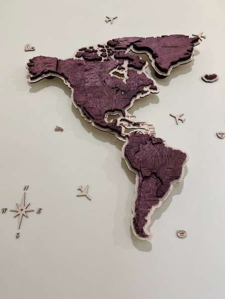 Карта мира из дерева на стену, панно из дерева карта мира в Санкт-Петербурге фото 5