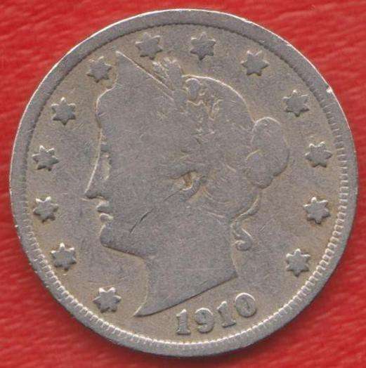 США 5 центов 1910 г. без знака мондвора Филадельфия в Орле