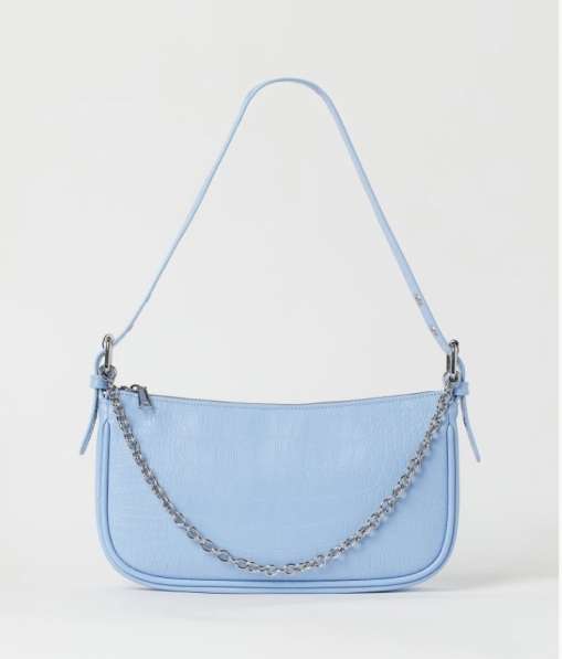 Голубая сумка багет
