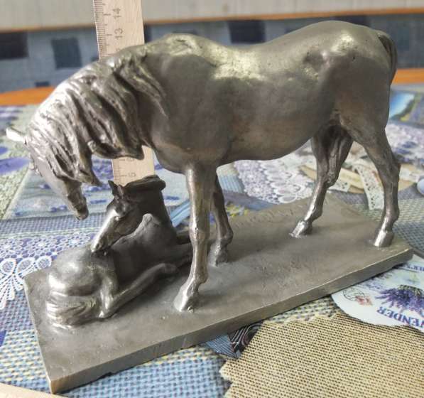 Силуминовая статуэтка Лошадь с жеребёнком, металл силумин в Ставрополе фото 5
