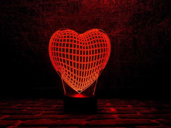 3D светильник сердце