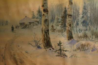 М. Балунин, «Зимний пейзаж», Россия, 19 в в Санкт-Петербурге