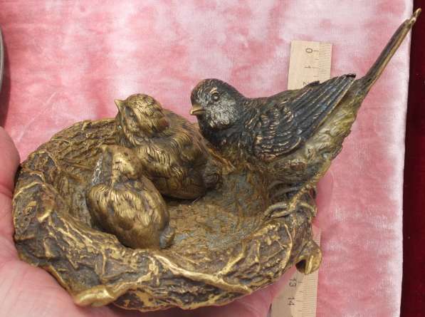Бронзовая статуэтка Гнёздышко с птенцами, венская бронза в Ставрополе фото 5