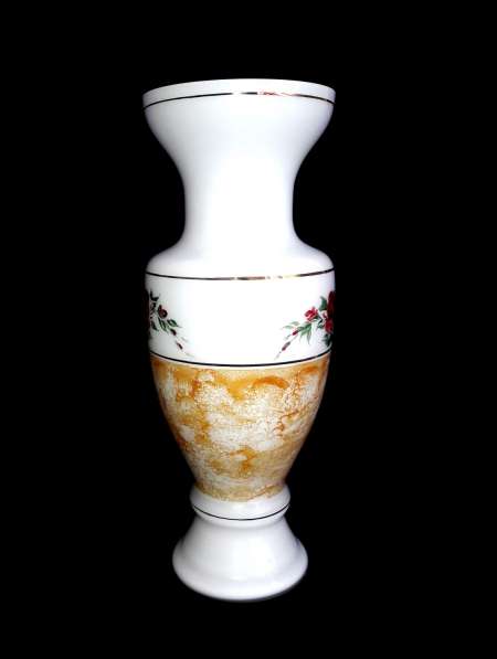 Винтажная ваза молочное стекло, ручная роспись. Цветы, розы в Москве фото 7