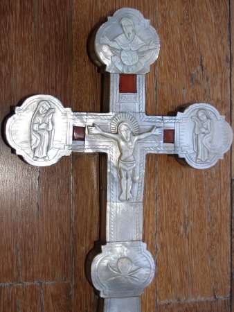 Православный напрестольный крест из перламутра, украшенный изысканной резьбой. Иерусалим, XVIII век в Санкт-Петербурге фото 9