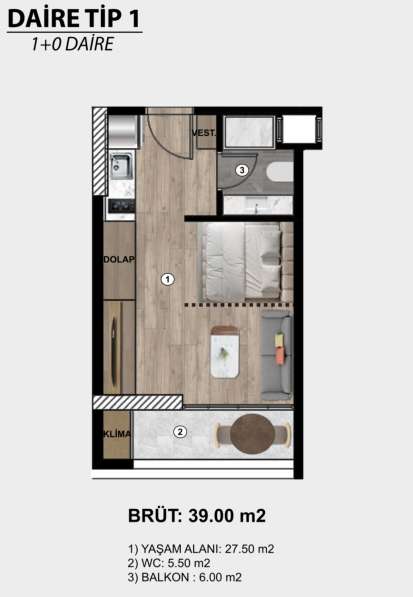 1-к. квартира 39м² Турция, Мерсин, Эрдемли в фото 9